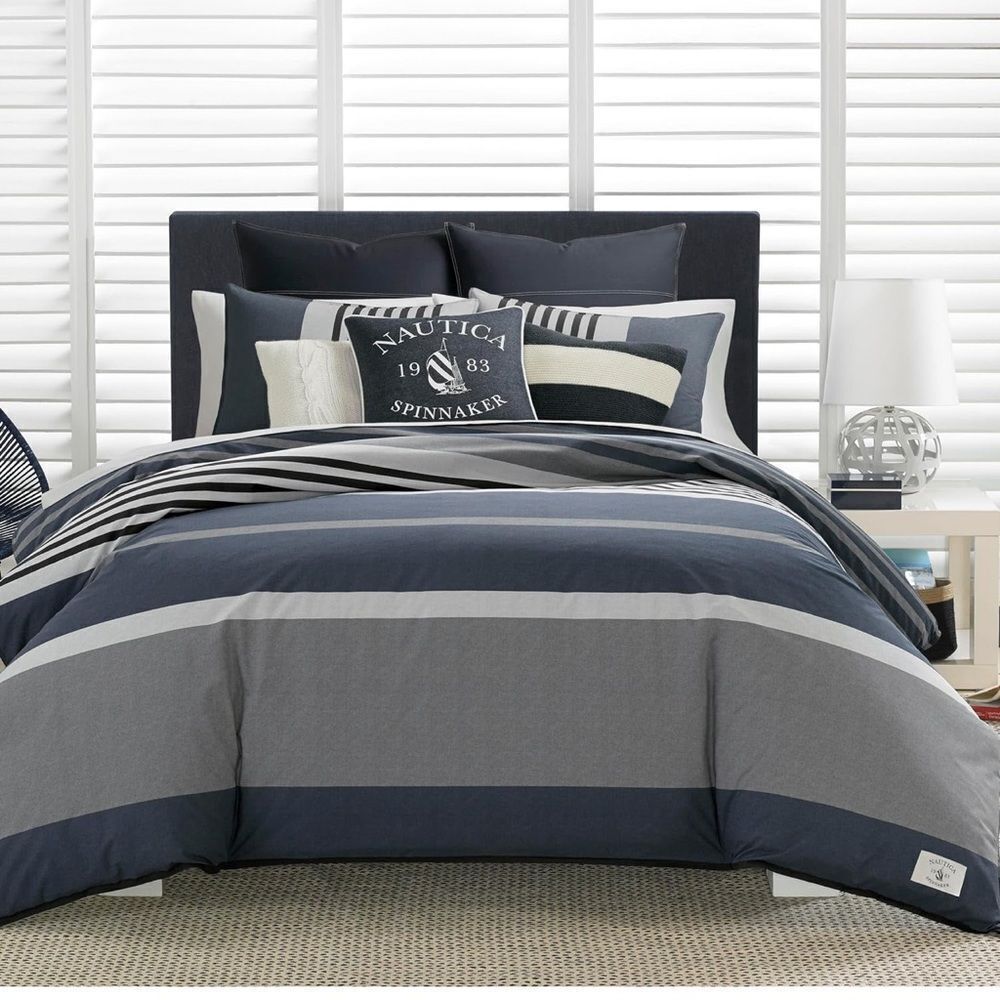 Nautica RENDON CHARCOAL Queen/Full DUVET SET